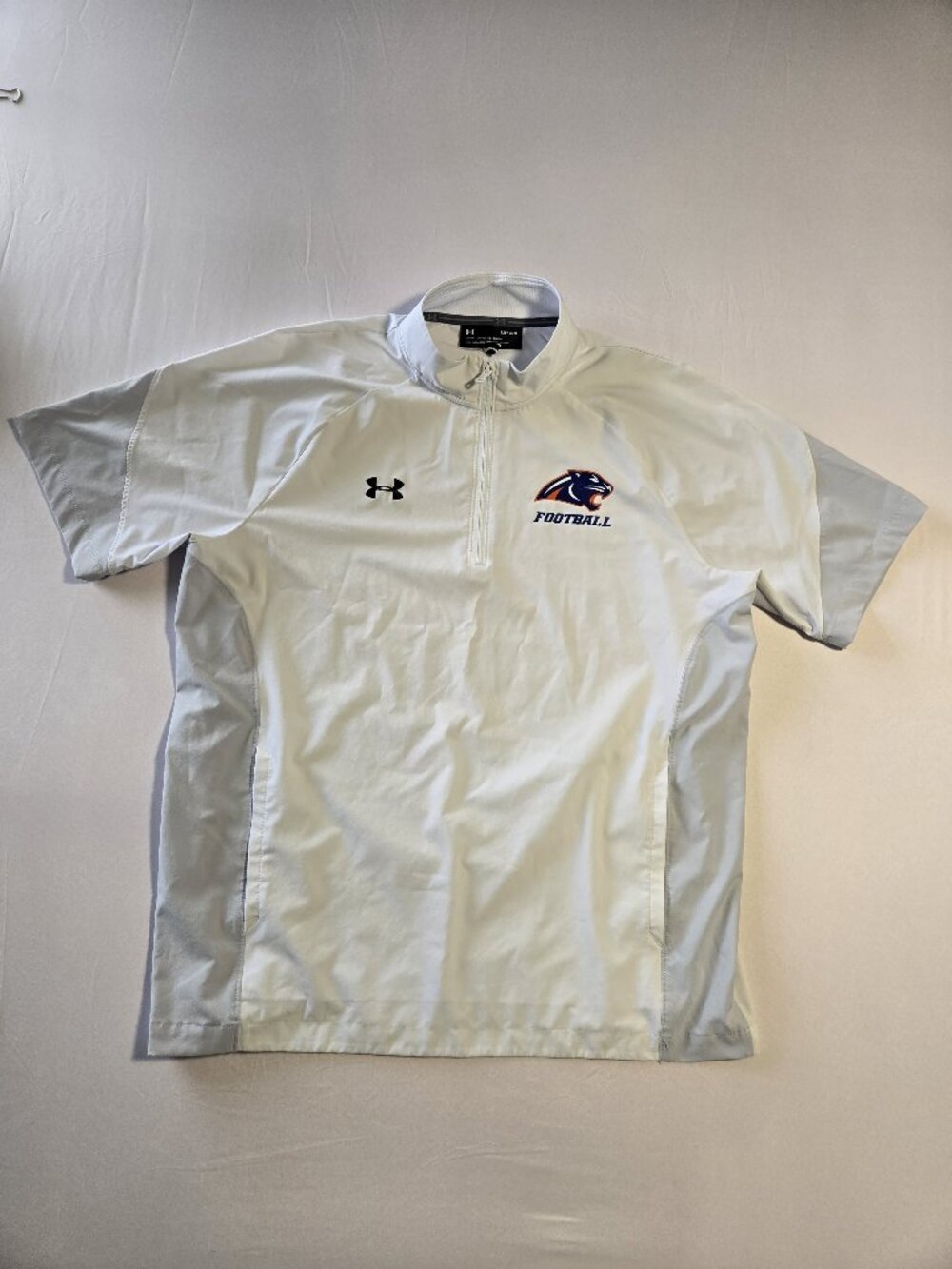Under Armour Georgia State Football Pullover Men LG White 1/4 Zip 1351318